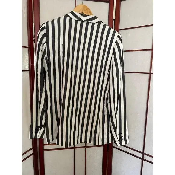 H&M Stripped Casual Blazer Size 10 - Picture 5 of 7